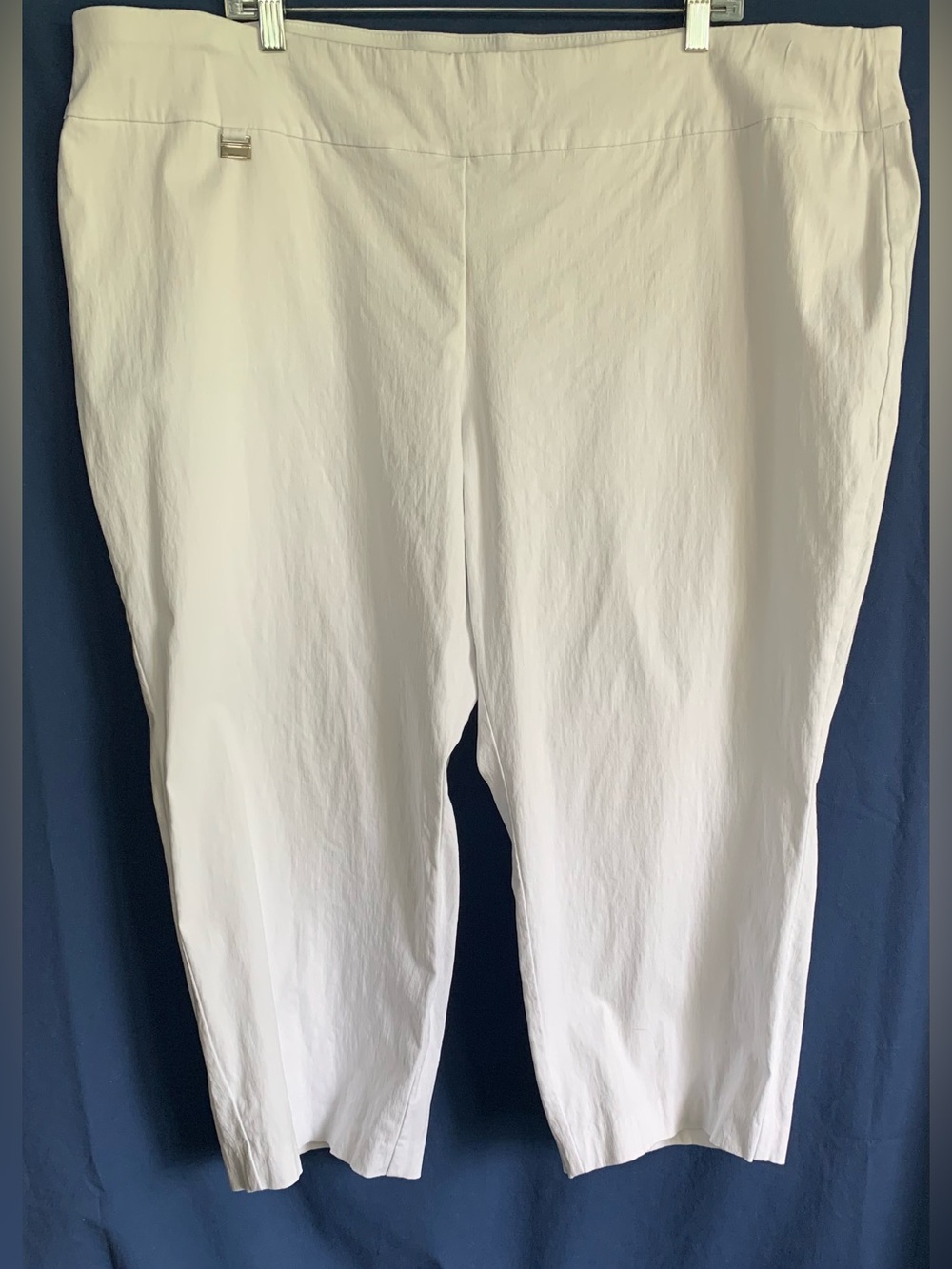 Alfani White Stretch Cropped Pull-On Pants